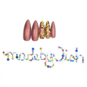 Animal Print Red Bronze Gold Black Press On Nails